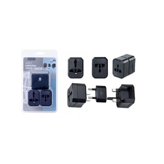 ADAPTADOR DE VIAGEM UNIVERSAL ONEPLUS 3 EM 1 A4317 PRETO